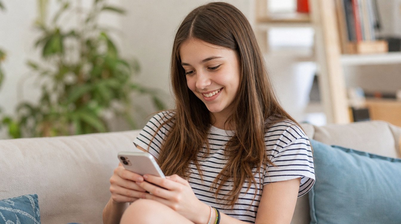 ado et réseaux sociaux, adolescente sur smartphone dans sa chambre