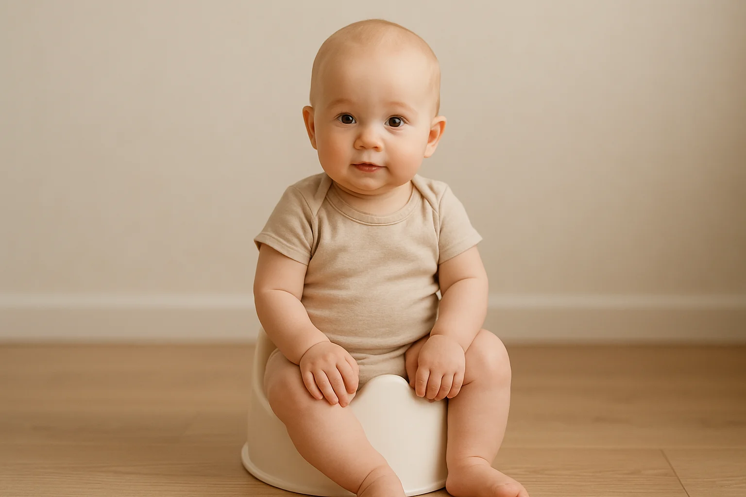 Un bébé assis sur un pot aprentissage
