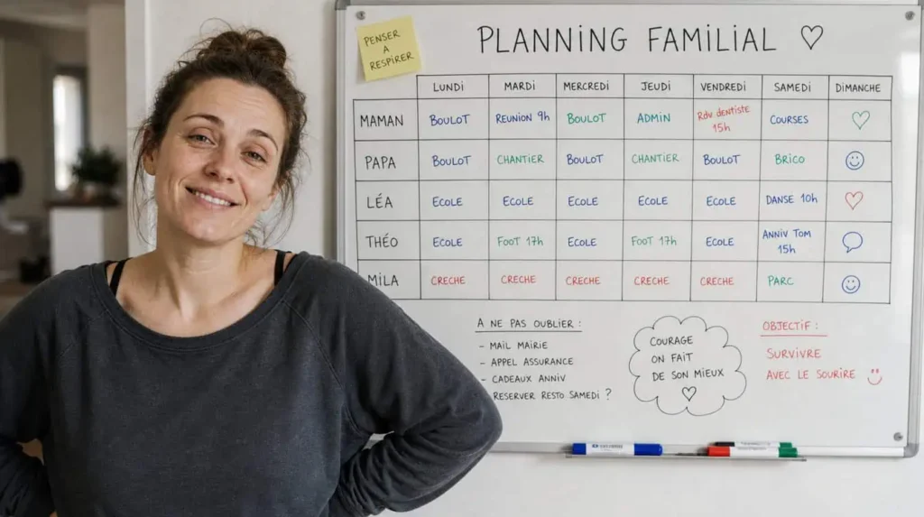 charge mentale parentale et planning familial famille nombreuse
