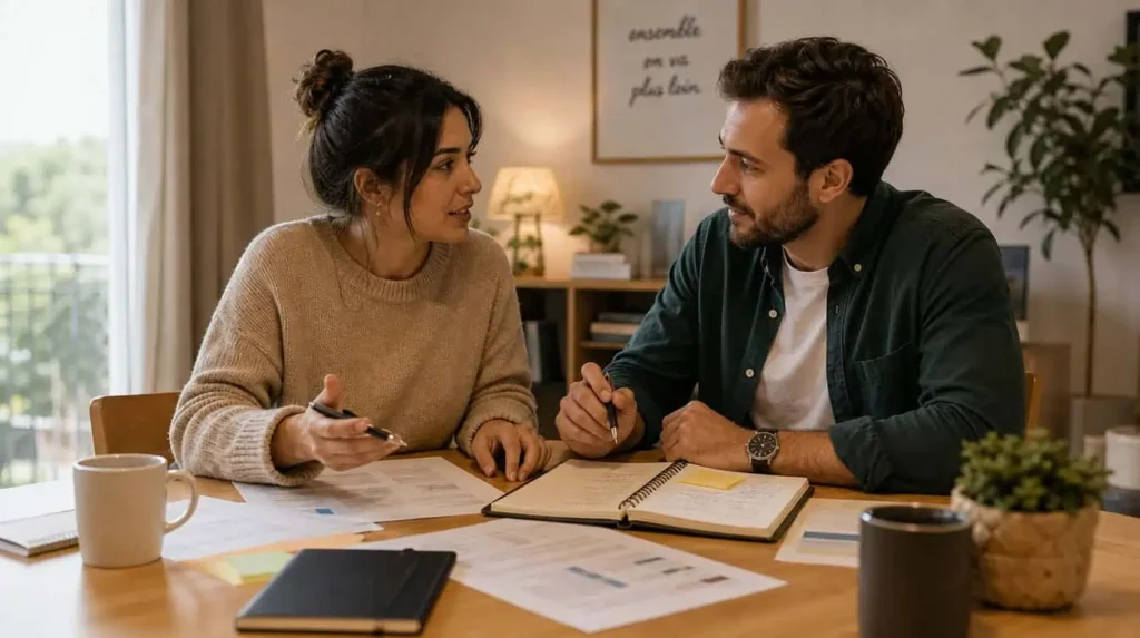 couple qui répartit les tâches pour alléger la charge mentale parentale