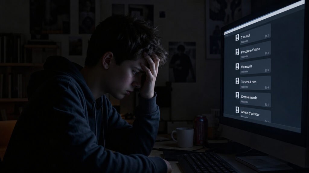 cyberharcèlement ado réseaux sociaux, adolescent victime toxicité en ligne