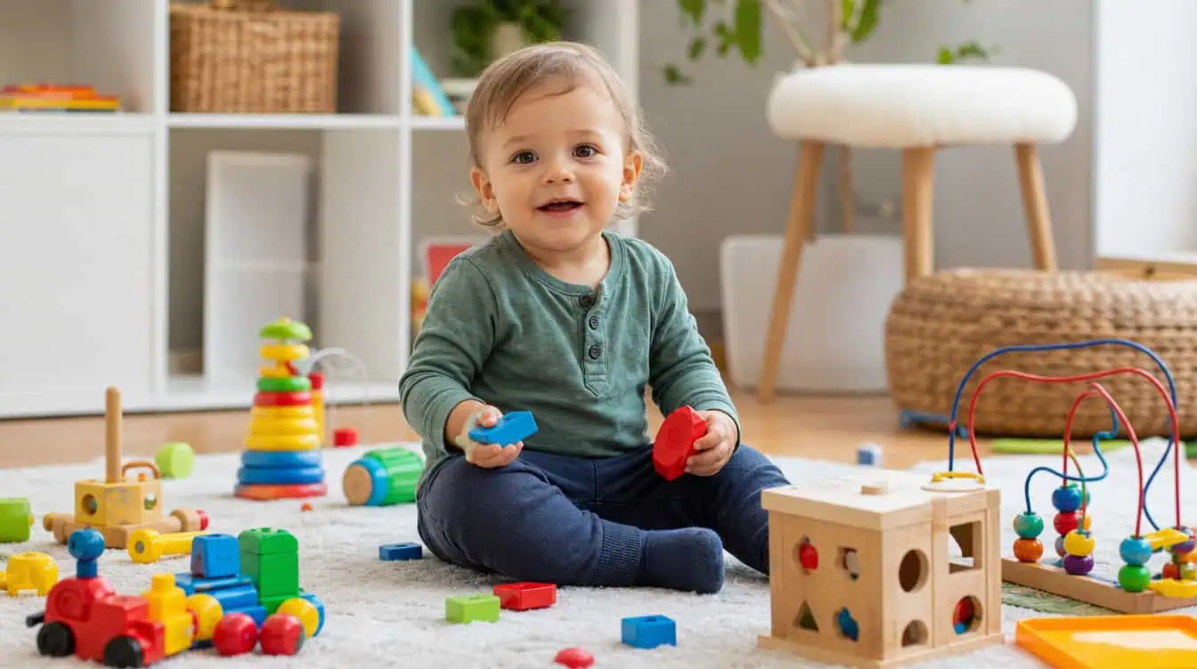 prévention écran petite enfance bébé jouant sans tablette