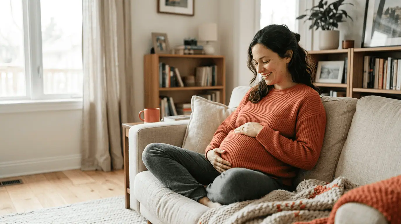 Femme enceinte qui commence à sentir bébé bouger dans son ventre