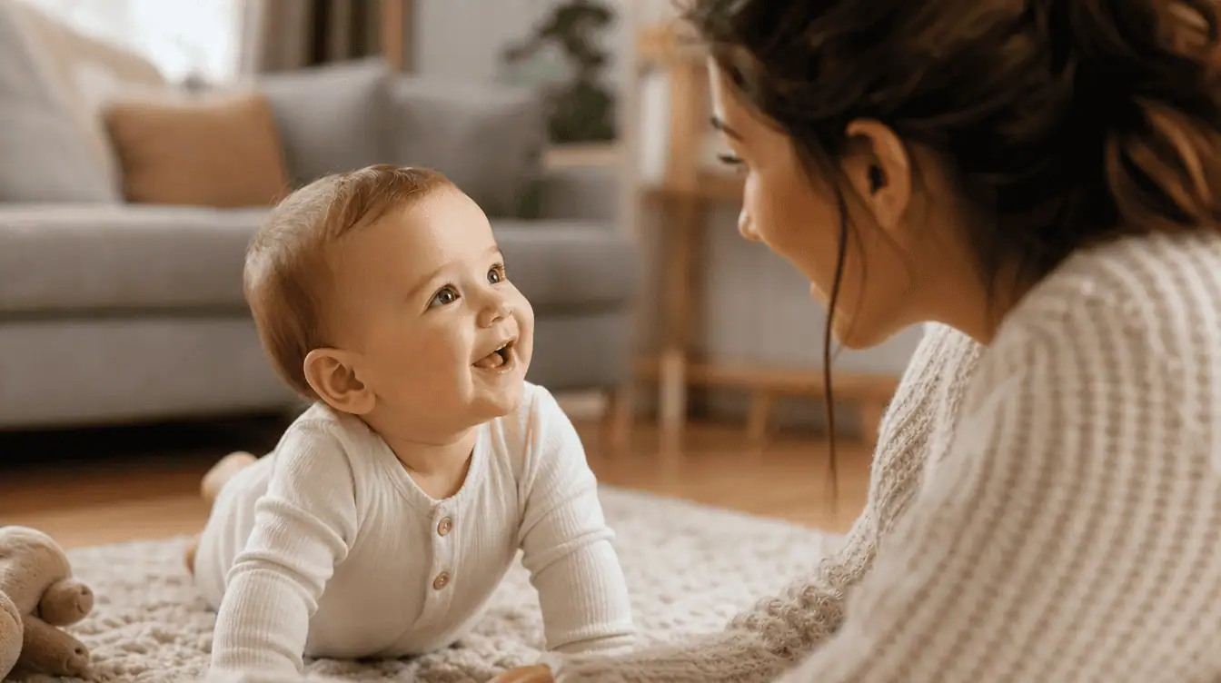 développement du langage enfant - bébé qui écoute sa maman parler