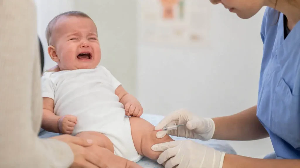 effets secondaires vaccin nourrisson bébé pleure après injection