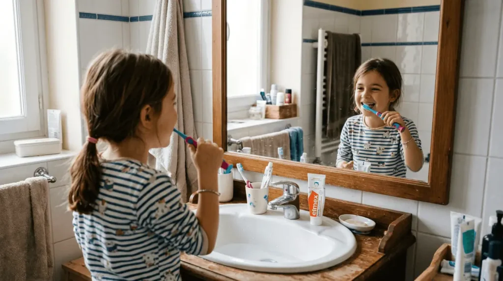 enfant 7 ans se lave les dents seul autonomie brossage