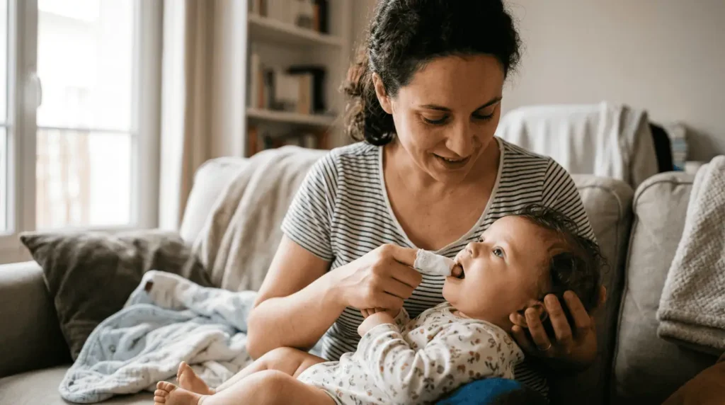 nettoyer gencives bébé avant premières dents, hygiène bucco-dentaire nourrisson