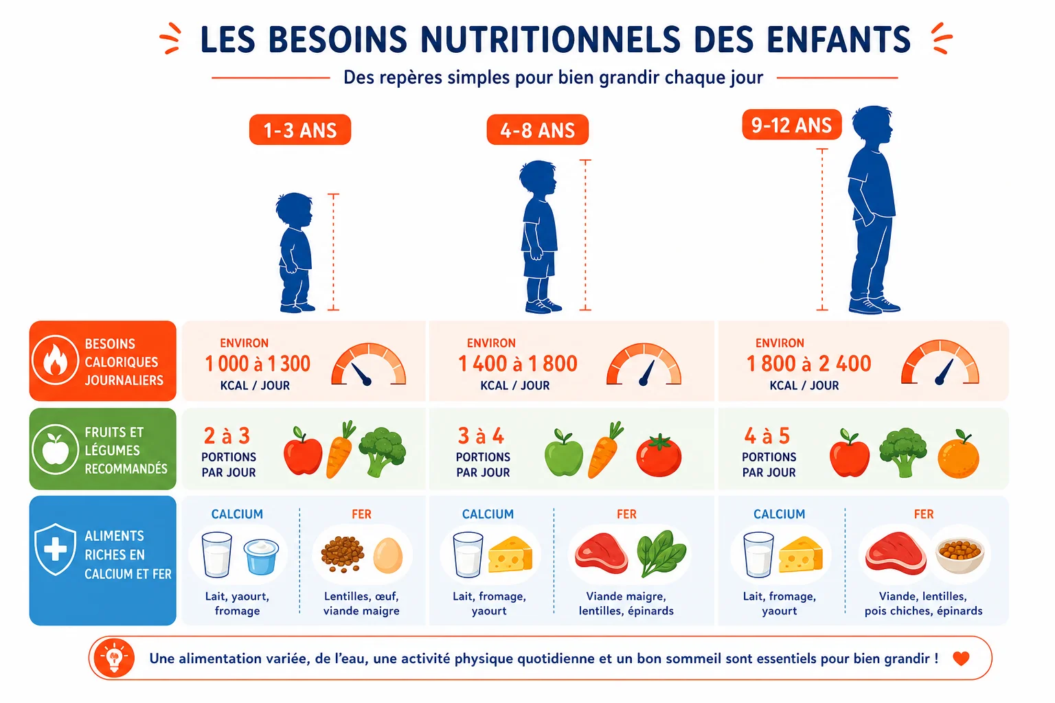 besoins nutritionnels selon l'âge pour une alimentation santé enfant réussie