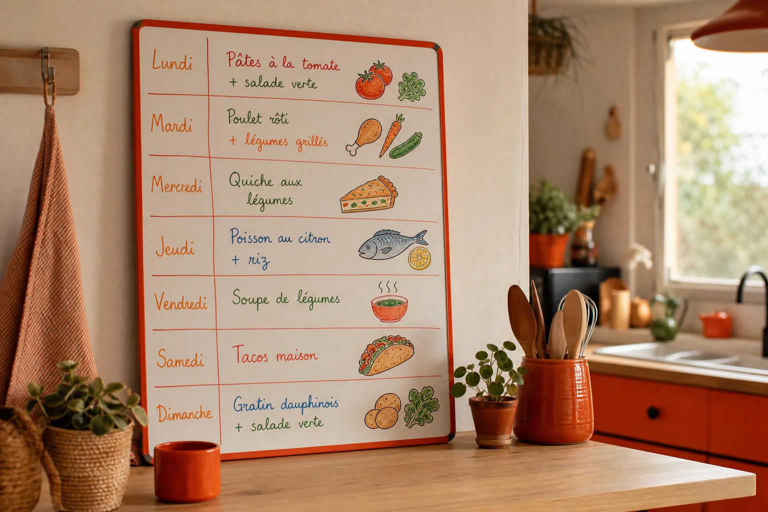 menu enfant équilibré organisé sur une semaine complète
